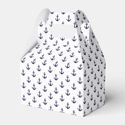 Klein blauw en wit patroon van Anchors Bedankdoosjes (Voorkant Zijde)
