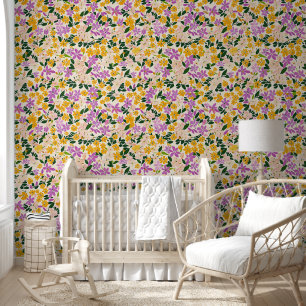 Klein bloempatroon behang
