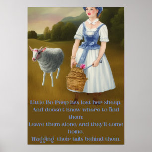 Klein bo-peep heeft haar schapen verloren leuk sch poster