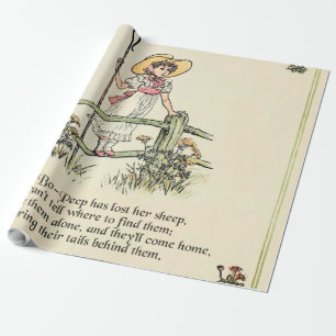 Klein Bo-Peep: Klassieke Kate Greenaway Nursery Cadeaupapier