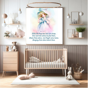 Klein bo peep schattige zachte waterverf foto afdruk