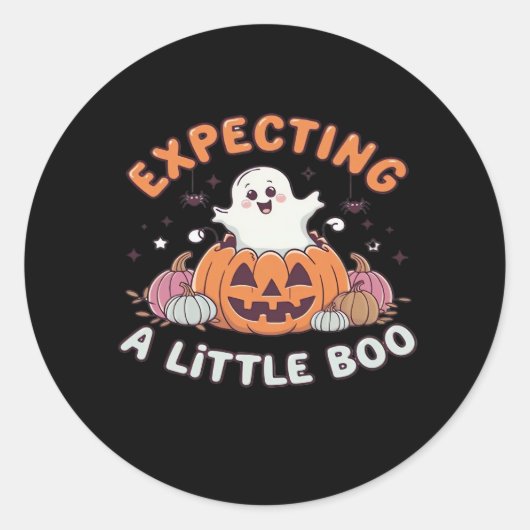 Klein Boo wordt verwacht Ronde Sticker (Voorkant)