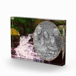 Klein bosgebied waterval schilderij Voeg uw Fotoblokken