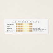 Klein cadeaubon Glitter Gold White Mini Visitekaartjes (Achterkant)