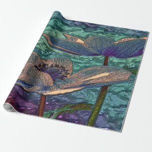 Klein cadeaupapier voor gemetalliseerde blauwe blo