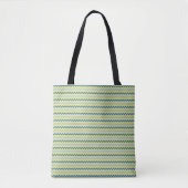 Klein chevron-patroon in groene blauwe kleuren tote bag (Voorkant)