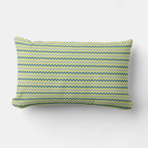 Klein chevronpatroon in groene blauwe kleuren kussen