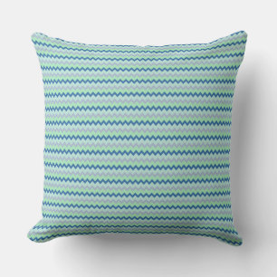 Klein chevronpatroon in groene blauwe kleuren kussen