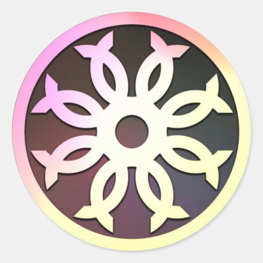 Klein CoC Crest (kleurrijk) Ronde Sticker (Voorkant)