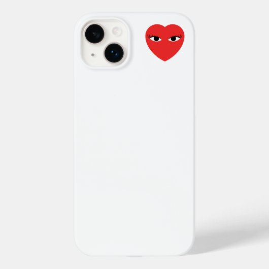 Klein Cute Red Heart met ogen op wit Case-Mate iPhone Case (Achterkant)