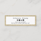 Klein Dank u voor het lijst voor bestelling goud Mini Visitekaartje (Achterkant)