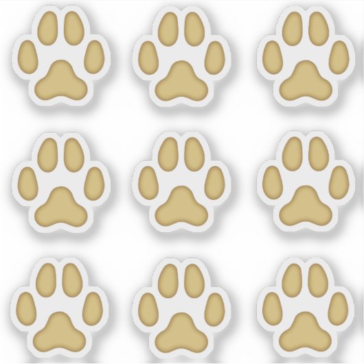 Klein dog schildert afdrukken Tan Animal Tracker Sticker (Voorkant)