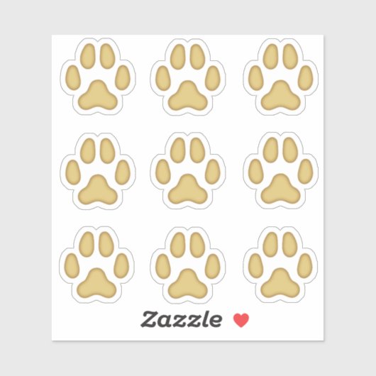 Klein dog schildert afdrukken Tan Animal Tracker Sticker (Vel)