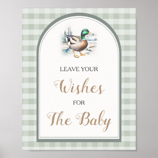 Klein eendje Baby shower laat je wensen achter Poster (Voorkant)