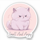 Klein en boos - Leuk kattenontwerp Sticker (Voorkant)