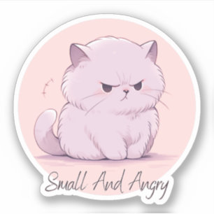 Klein en boos - Leuk kattenontwerp Sticker