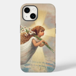 Klein engeltje dat lelies vasthoudt Case-Mate iPhone 14 hoesje