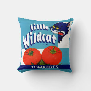 Klein etiket met kleine Wildcat-tomaten Kussen