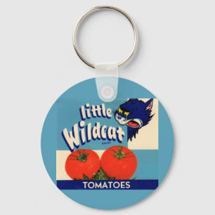 Klein etiket met kleine Wildcat-tomaten Sleutelhanger