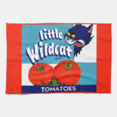 Klein etiket met kleine Wildcat-tomaten Theedoek (Horizontaal)