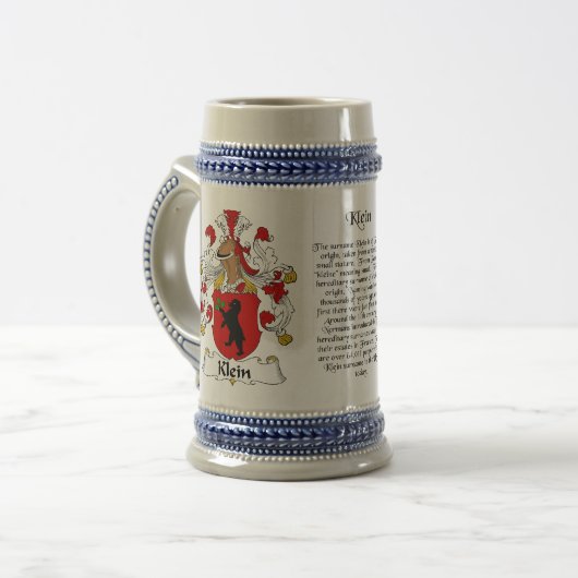 Klein Family Crest Stein Bierpul (Voorkant links)