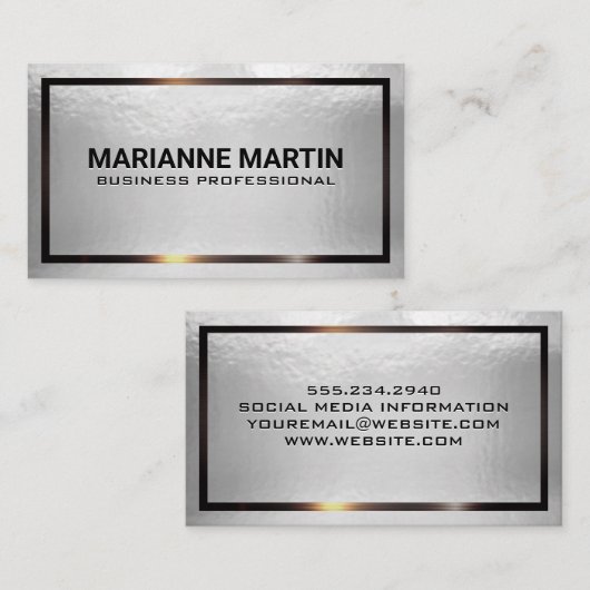 Klein Folie textuur | Metaalgrens Visitekaartje (Voorkant / Achterkant)