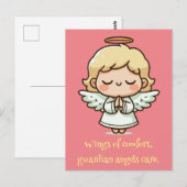 Klein gebed engel briefkaart (Voorkant / Achterkant)