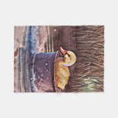 Klein geel bedekletsen in emmer fleece deken (Voorkant (Horizontaal))