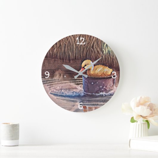 Klein geel bedekletsen in emmer grote klok (Huis)