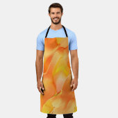 Klein geel en veel sinaasappel schort (Gedragen)