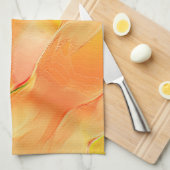 Klein geel en veel sinaasappel theedoek (Quarter Fold)