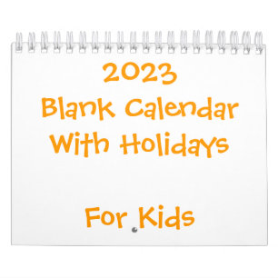 Klein-gele blanco kalender 2023 voor kinderen