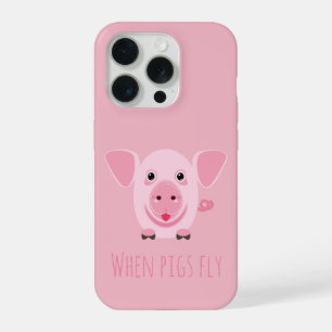Klein gelukkig schattig roze varken iPhone 15 pro hoesje