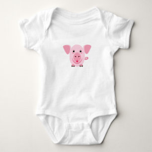 Klein gelukkig schattig roze varken romper