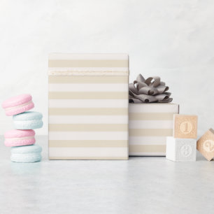Klein Gestreept Beige Ivoor - Inpakpapier Roll