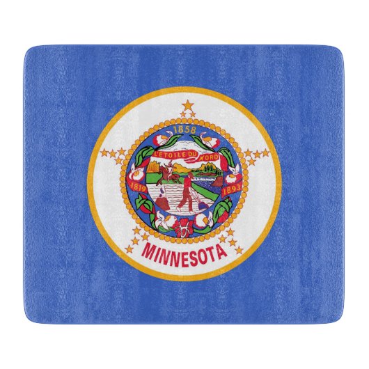Klein glazen snijbord met Minnesota vlag Snijplank (Voorkant)