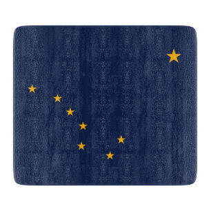 Klein glazen snijbord met vlag van Alaska Snijplank