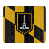 Klein glazen snijbord met vlag van Baltimore Snijplank (Voorkant)