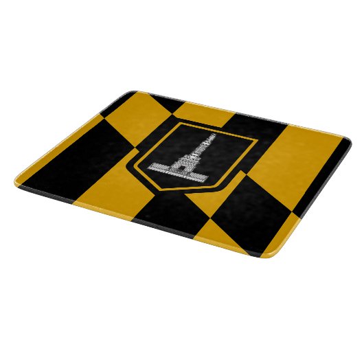 Klein glazen snijbord met vlag van Baltimore Snijplank (Hoek)