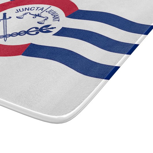 Klein glazen snijbord met vlag van Cincinnati Snijplank (Hoek)