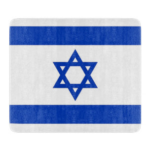 Klein glazen snijbord met vlag van Israël Snijplank