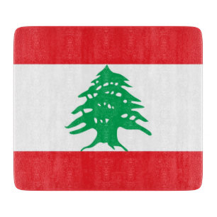 Klein glazen snijbord met vlag van Libanon Snijplank