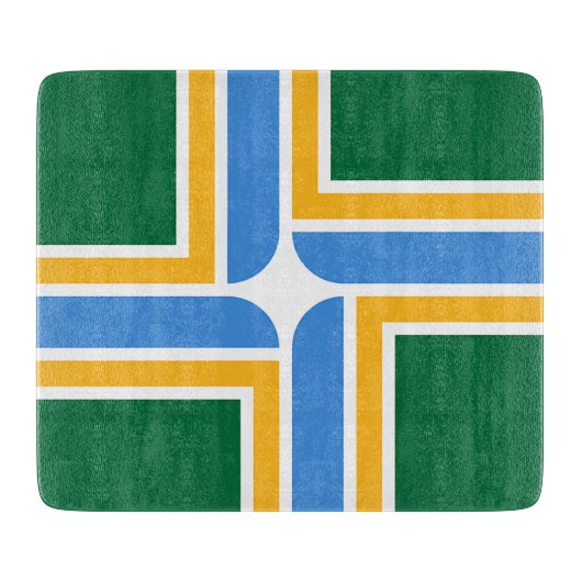 Klein glazen snijbord met vlag van Portland Snijplank (Voorkant)