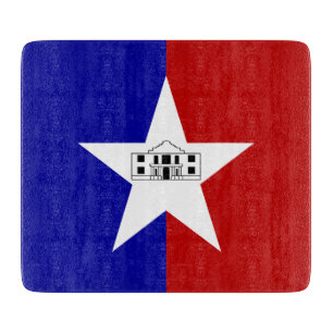 Klein glazen snijbord - vlag van San Antonio Snijplank