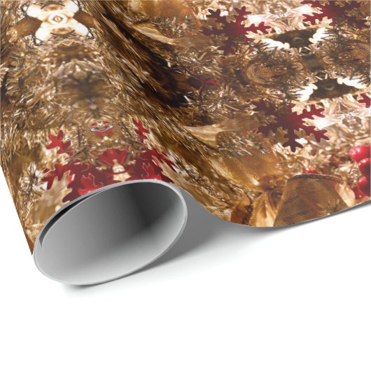 Klein goud en rood cadeaupapier (Rol Hoek)