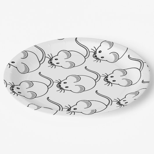 Klein grafisch muispatroon papieren bordje (Gekanteld)