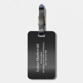 Klein grijs koolstofvezel textuur Bagagelabel 2 (Achterkant verticaal)