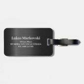 Klein grijs koolstofvezel textuur Bagagelabel 2 (Achterkant horizontaal)