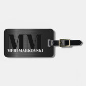 Klein grijs koolstofvezel textuur Bagagelabel 5 (Voorkant horizontaal)