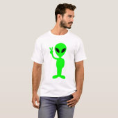 Klein groen Man op zwart T-shirt (Voorkant volledig)
